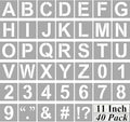 Alphabet Letter and Number Stencils 11 Inch - 40 Pack Large Letters and Numbers Stencil Templates with Signs for Painting on Wood, Reusable Number Letter Stencils for Chalkboard Signs & Wood Wall Art