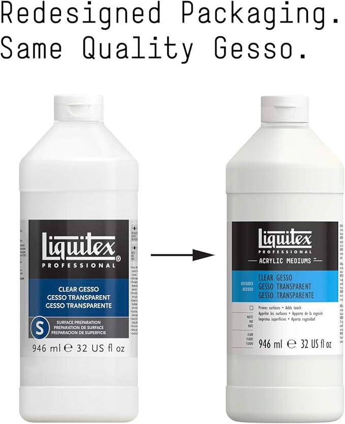 Liquitex Professional Gesso Surface Prep Medium, 946ml (32-oz), Clear