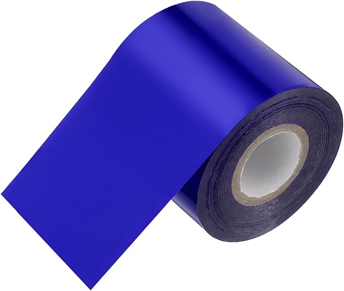 PATIKIL 2"x400Ft Hot Stamping Foil Paper, Heat Transfer Hot Stamping Paper Foil Roll for Leather DIY Logo Decor Craft Gift Package Scrapbook Card, Dark Blue