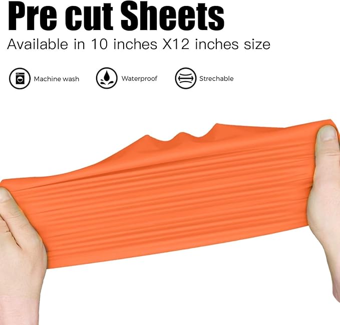 JANDJPACKAGING Neon Orange Heat Transfer Vinyl HTV for T-Shirts 12"x10" 10 Pack Iron on Vinyls (Neon Orange)