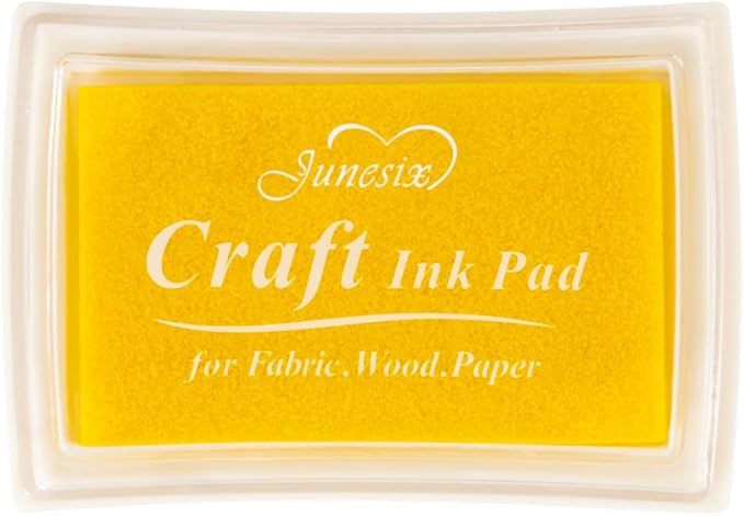 Yellow Ink Pad Finger Washable Kids Stamp Ink Pad for Rubber Stamps Paper Scrapbooking