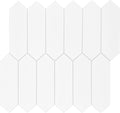 SUNWINGS Backsplash for Kitchen Peel and Stick, Stone Composite Self Adhesive Tiles Long Hexagon Mosaic Wall Tile, 12 Inch x 11.22 Inch 10 Sheets White