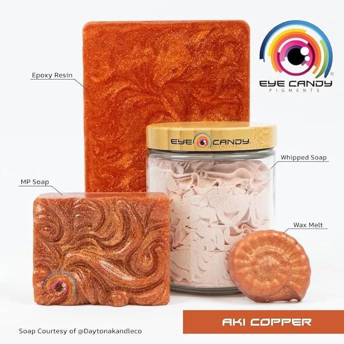 Eye Candy Pigments Premium Copper Mica Powder - AKI Copper (50gr) - for Epoxy, Resin, Soap, Paint, Woodworking, Acrylic Pouring, Bath Bombs, Fishing Lures - DIY Arts and Crafts Additive