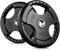 RitFit Olympic Rubber Grip Plates for Barbell, 2-Inch Weight Plates for Weightlifting and Strength Training in Home & Gym, Single, Pair and Sets(2.5/5/10/25/35/45 LB)