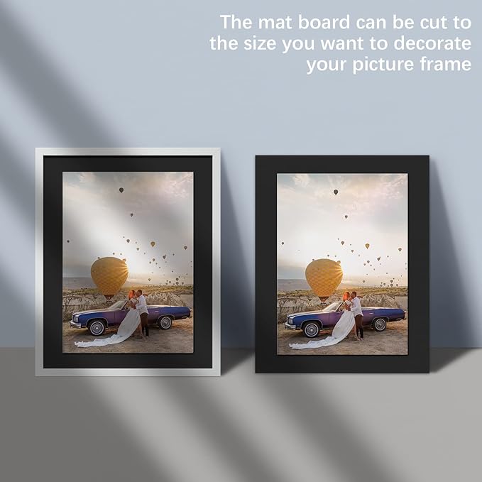 AUEAR, 10 Pack 16x20 Uncut Matte Boards Black Photo Mat Board Great for Picture Framing, Print, Artwork