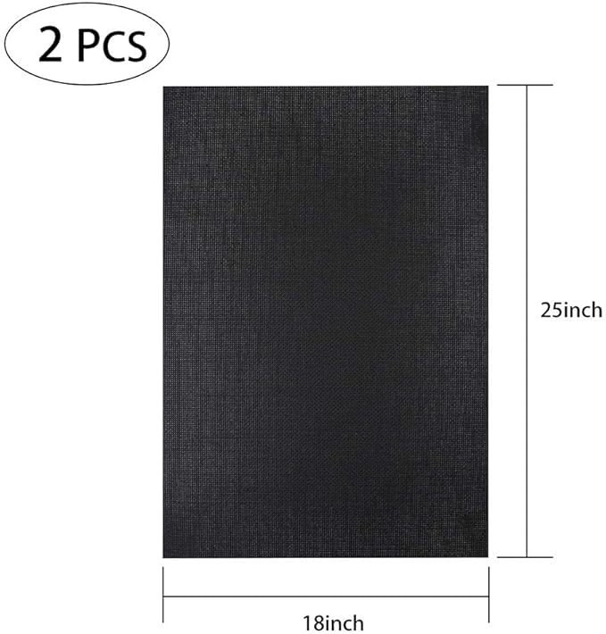 Caydo 2 Pieces 14 Count Classic Reserve Aida Cloth Cross Stitch Cloth, 25 by 18-Inch Big Size, Black