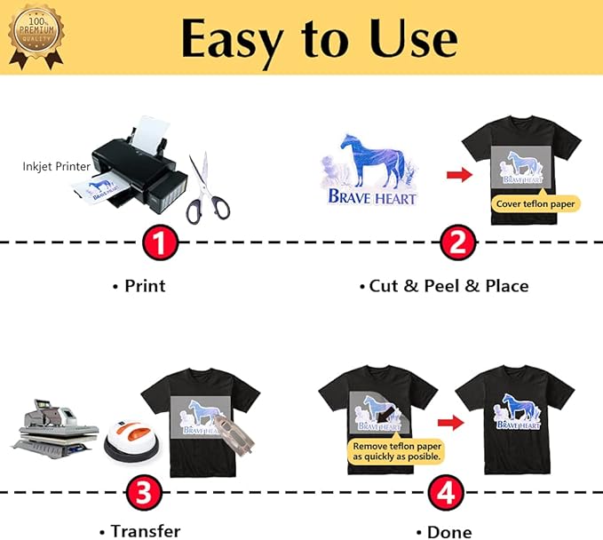 TransOurDream Glitter 2.0 Heat Transfer Paper for Inkjet Printer (20 Sheets, 8.5x11'') Printable Heat Transfer Vinyl for T Shirts Iron on Transfers for Light & Dark Fabrics(TOD-GL2-20)