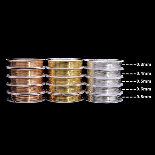 Silver Copper Wire 0.6mm Bead Cord for Bracelet Necklace Charm Beading Jewelry Making 16yard