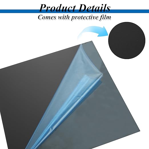 4PCS 12 x 12 x 1/32 (0.04”) Inch Anodized Aluminum Sheet, Black Aluminum Engraving Blanks, 0.8MM Thin Metal Plates for Laser Engraving, Crafting, DIY, House Decoration