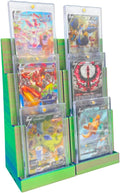 Magnetic Card Holder Stadium Displays - Green Pink Blue (2 Pack), Compatible with Ultra Pro Protectors - Trading Card Holder - Card Stand - Sports Card Display