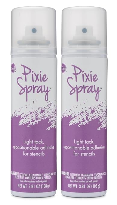 Pixie Spray Repositionable Stencil Adhesive, Temporary, Low Tack, 2-Pack