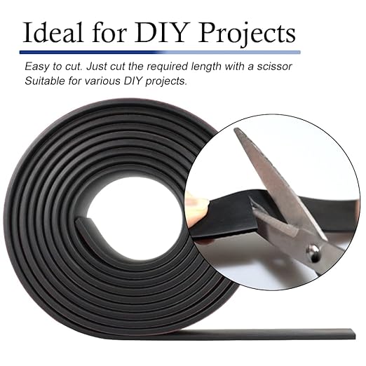 Neoprene Rubber Strips Self Adhesive Solid Rubber Sheets, Rolls & Strips for DIY Gaskets Crafts Pads Seals Warehouse Flooring Neoprene Sheet with Adhesive Backing (1" Wide x 1/5" Thick x 20' Long)
