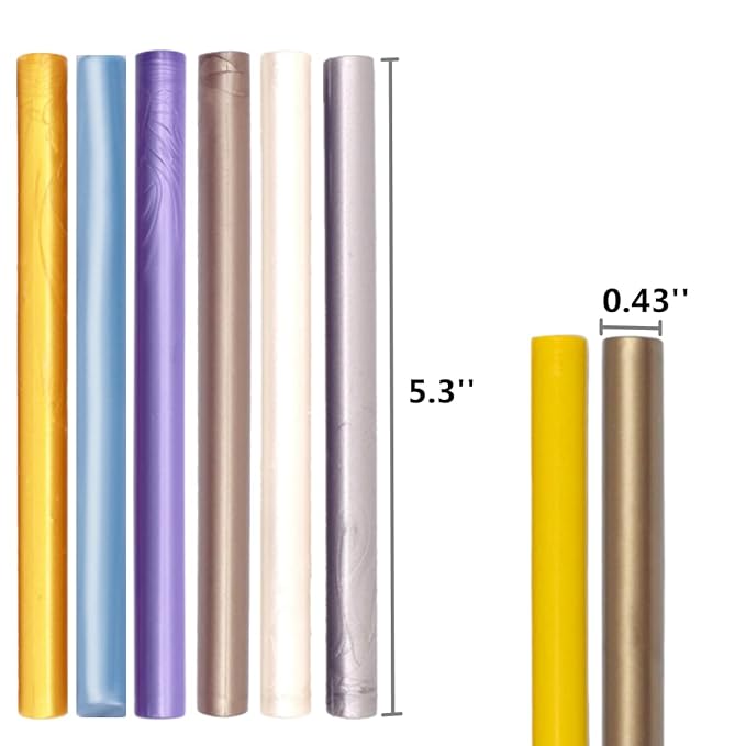 Pearl Purple Wax Sealing Sticks - 10pcs for Glue Gun and Seal Stamp, Melting Wax for 0.43'' Glue Gun