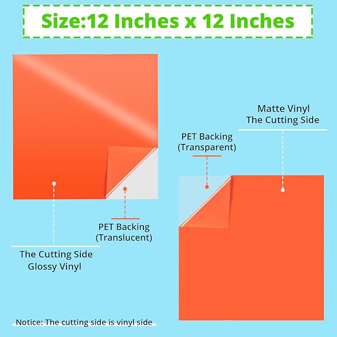 HTVRONT Permanent Vinyl for Cutting Machine - 68 Pack 12" x 12" Permanent Adhesive Vinyl Sheets, Permanent Bundle for Craft Projects, Adhesive Bundle, Silhouette Cameo, etc.