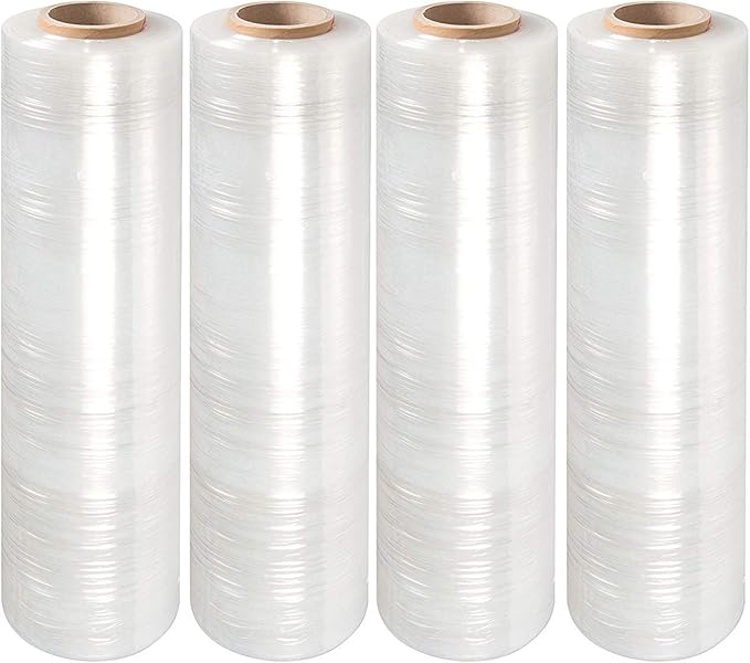 PackageZoom 16 Rolls 15" x 1500 Ft Stretch Wrap Heavy Duty, 55 Gauge High Performance Stretch Film Replaces 80 Gauge Low Films, Clear Hand Stretch Wrap