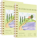 2-Packs 5"x7.5"Spiral Watercolor Paper Pad - 30 Sheets 140lb/300g Acid-Free Artist Paper | Tear-Line Perforated Pages for Framing & Mixed Media |Watercolor, Art Journaling (Adults, Students, Travel)