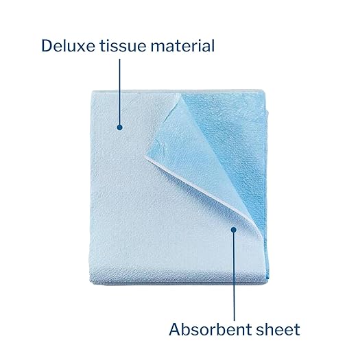 McKesson Drape Sheets [50 Count] Disposable Stretcher Sheet for Bed, Massage, Exam, Medical, Tissue/Poly, Latex-Free, 40 x 90 in, Blue