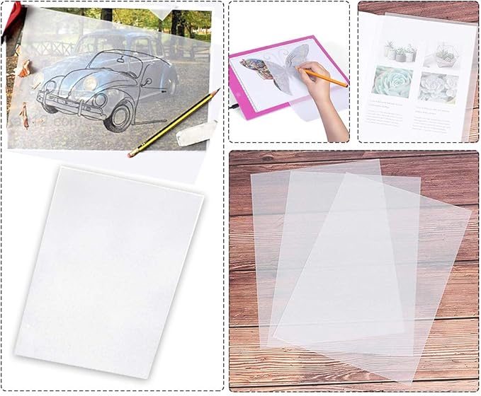 30 Sheets Carbon Transfer Paper,Tracing Paper Carbon Graphite Copy Paper with 5 Pieces Embossing Styluses Stylus Dotting Tools for Wood,Paper,Canvas and Other Art Surfaces 8.3 x 11.7 inches(6 Colors)