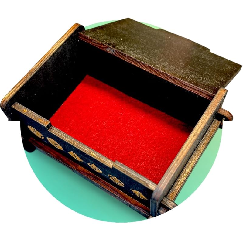 Dice Box - BLACK - 6x4x3 Also holds jewelry and great for desks and desk top items (Goblin - PERSONALIZED)