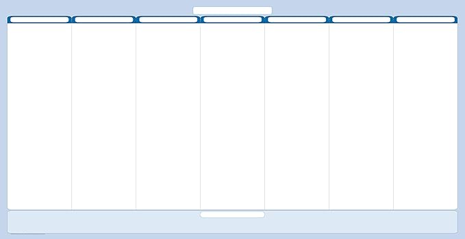 Sky Blue 7-Column Task, Goals & Objective Wall Horizontal Organizer 36" x 75". Complete with Marker