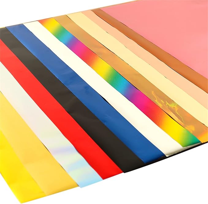 Briartw 20x29cm Hot Foil Paper 50 Sheets Pack Toner Reactive Foil Hot Stamping Foil Paper by Laser Printer and Laminator for Scrapbooking Craft Cardmaking DIY Album (Laser Silver, 50 Sheets)