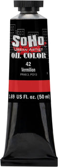 Soho Urban Artist Oil Paint - Vermilion, 50 ml Tube - Best Valued Oil Colors for Painting, Excellent Pigment Load