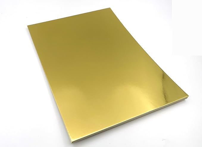 TGXRZX Metallic Light gold Cardstock Paper,Size 8 "x 11" (250gsm), 15PCS,Mirror Finish Gold Foil Board for Crafting, Invitations, and Decorations,Die Cut and Plotter,Card Making (Light gold)