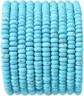 Natural Blue Turquoise Disk Stone Beads 4x2mm 160pcs Rondelle Loose Semi Gemstone Beads for Jewelry Making Design
