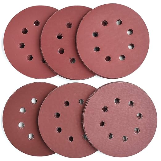 5-Inch 8-Hole Hook and Loop Sanding Discs, 600/800/1000/1200/1500/2000 Fine Grits Sandpaper for Random Orbit Sander, 60-Pack