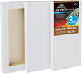 PHOENIX 10x20 Inch 3 Pack Gallery Canvas - 1.5 in Thick Long Canvases for Painting - Deep Edge 100% Cotton 11 Oz. Gesso Primed White Blank Professional Canvas Oil & Acrylic Paints