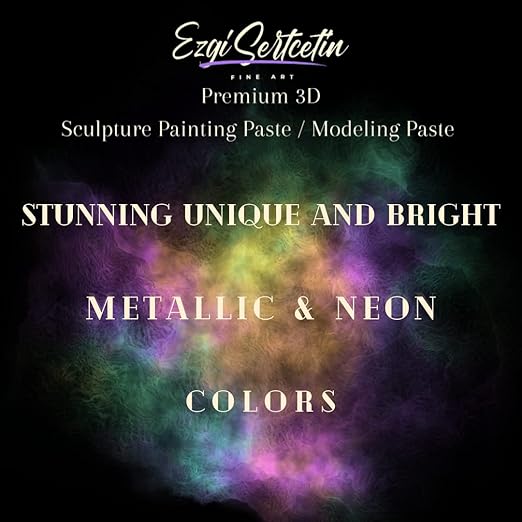 3D Sculpture Painting Paste|Texture Paste|Decorative Plaster|Ready to Use|Unique Metallic Pearl and Neon Colors|Ideal for Artwork|Stencil|Flowers|Texture and Art Relief|6 oz | (Brownie)