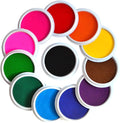 Myboree Washable Large Ink Pads for Kids Crafts Projects Rubber Stamps 12 Colors
