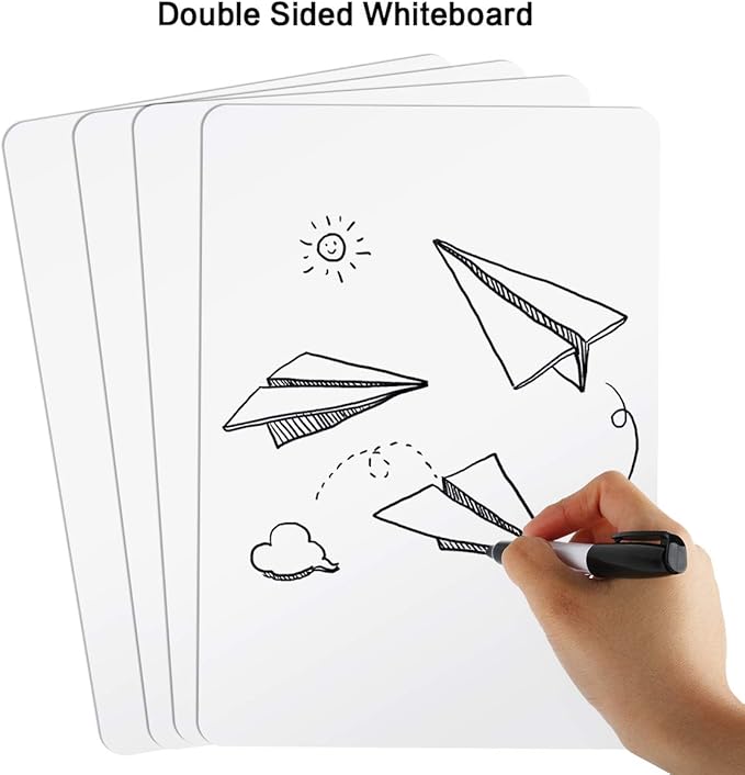 Dry Erase Lapboards, HERKKA 35 Pack Double Sided Dry Erase Lap Boards 9 x 12.5 Inch, 35 Markers, 35 Erasers, Small Dry Erase Boards for Students Classroom Teacher Supplies