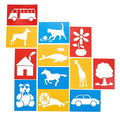 Colorations Large Washable Plastic Everyday Objects Stencils - Set of 12