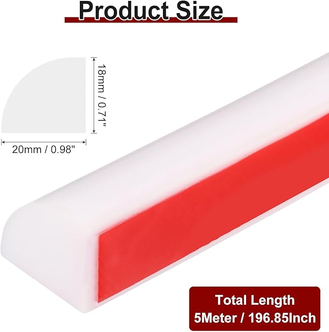 uxcell 197 Inch Flexible Quarter Round Molding Silicone Peel and Stick Trim Self Adhesive Shower Water Barrier for Corner Decor Bathroom Kitchen, White