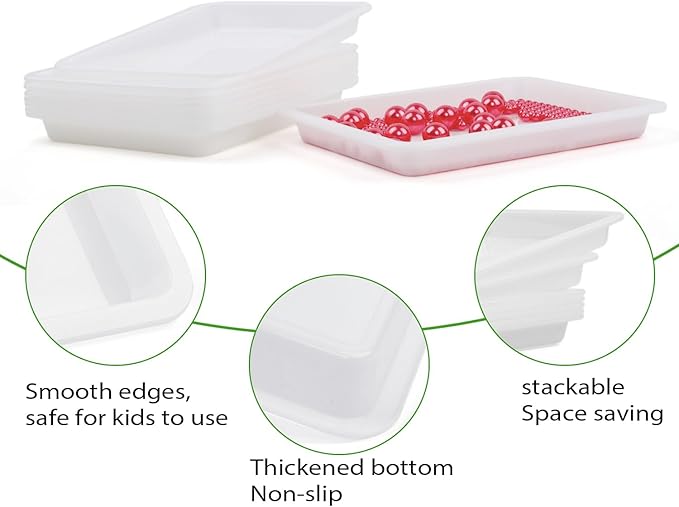 Sorting Trays,15 Pack Stackable Puzzle Sorting Trays,Jigsaw Puzzle Organizer Multipurpose Organizer Tray for Toys Beads Painting DIY Projects Fun Home Activities,9.8 x 7 x 0.98''