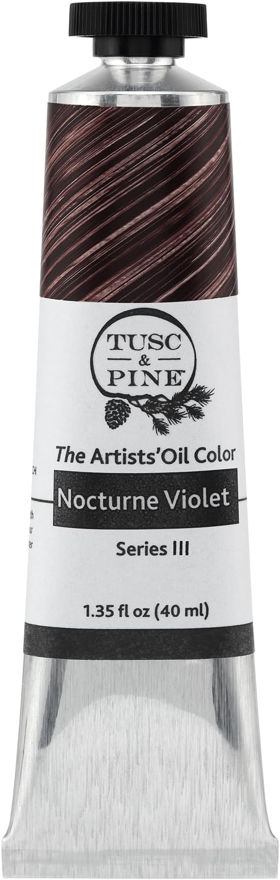 Tusc & Pine Artist Oil Paint - Nocturne Violet, 40 ml, Non-Yellowing, Rich & Creamy Consistency, Maximum Pigment Load, Small Batch Milled Oil Paints Made in the USA for Professional Artists