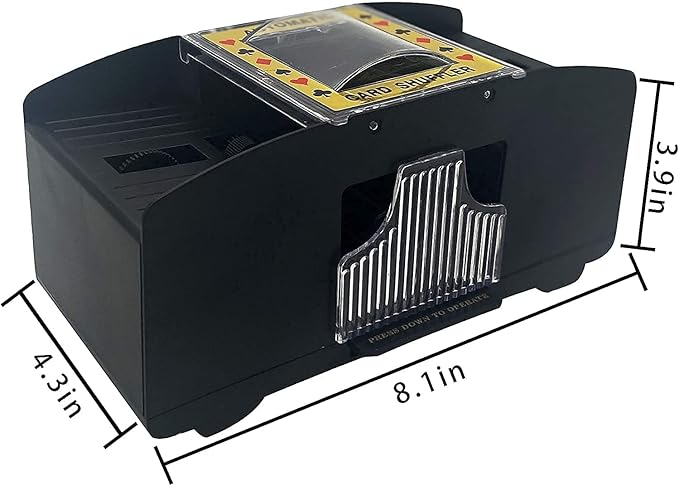 Nileole 2 Decks Automatic Card Shuffler, Battery-Powered Shuffler for UNO, Phase10, Texas Hold'em, Poker, Home Card Games, Blackjack, Party Club