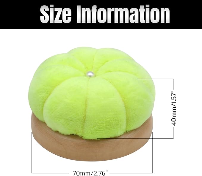 Uxney Pin Cushion,Wooden Sewing Pin Cushion Pincushion Needle Cushion for Sewing Quilting Needlework DIY Crafts(Fluorescent Yellow,2 PCS)