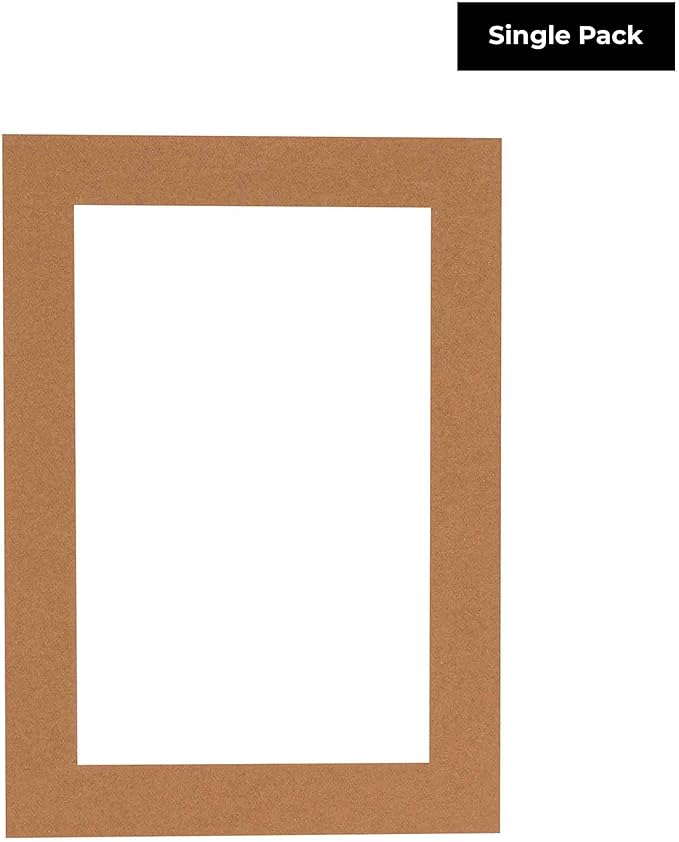 6x8 Mat for 8x10 Frame - Precut Mat Board Acid-Free Brown 6x8 Photo Matte Made to Fit a 8x10 Picture Frame, Premium Matboard for Family Photos, Show Kits, Art, Picture Framing, Pack of 1 Mat