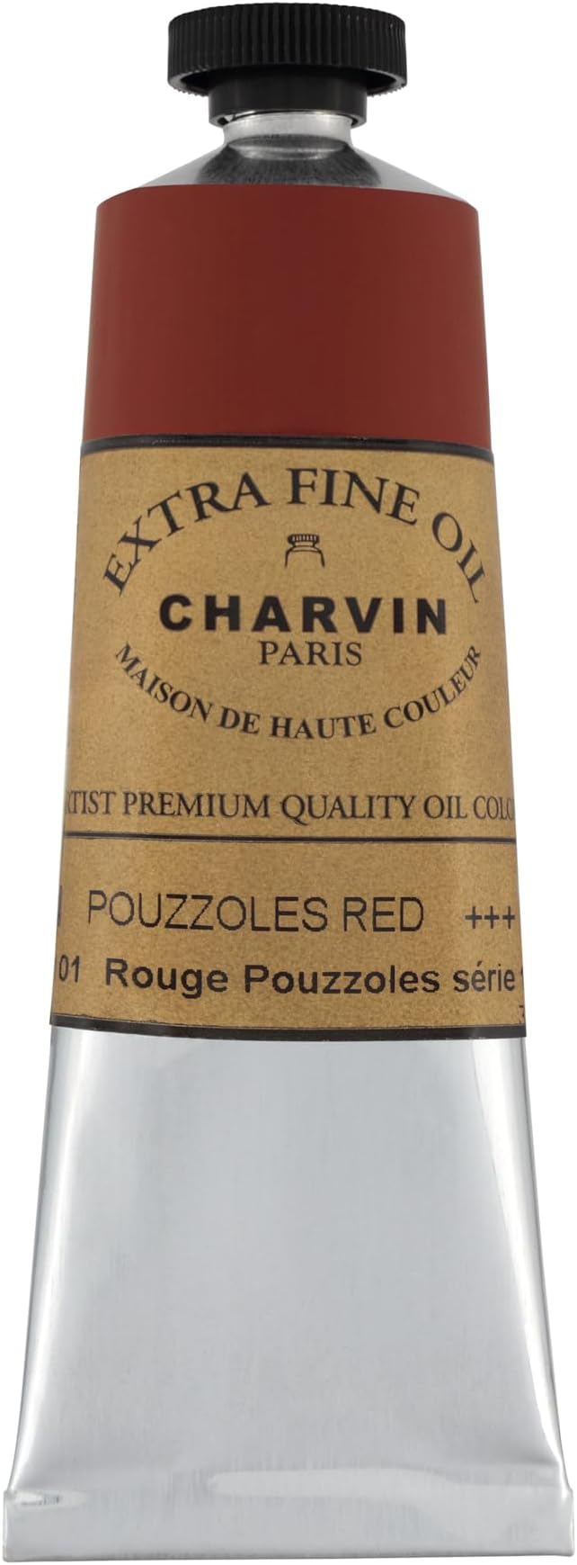 Charvin Extra Fine Oil Paint, Pouzzoles Red 60 mL - Triple-Milled, Rich Texture, Poppy Oil-Based, Light-Fast, Handmade, Archival Quality