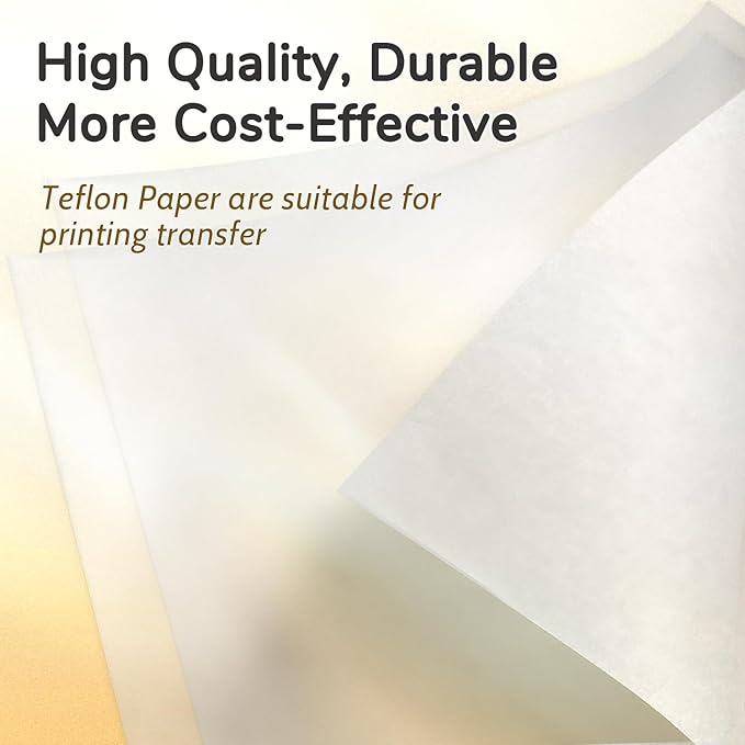 TransOurDream 3 PTFE Teflon Sheets 16×20"& 5 Teflon Papers A3 for Heat Press Transfer Sublimation Paper and Heat Transfer Paper Reusable Heat Resistant Non stick