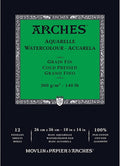 Arches Watercolor Pad 9 x 12 inches Natural White 100% Cotton Paper - 12 Sheet Arches 140 lb Cold Press Pad.