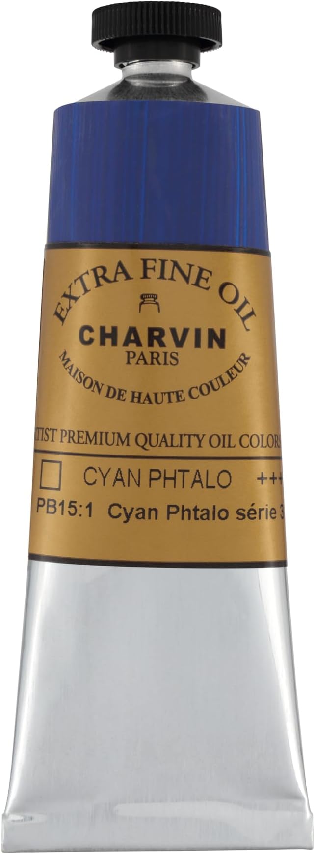 Charvin Extra Fine Oil Paint, Phthalo Cyan 60 mL - Triple-Milled, Rich Texture, Poppy Oil-Based, Light-Fast, Handmade, Archival Quality