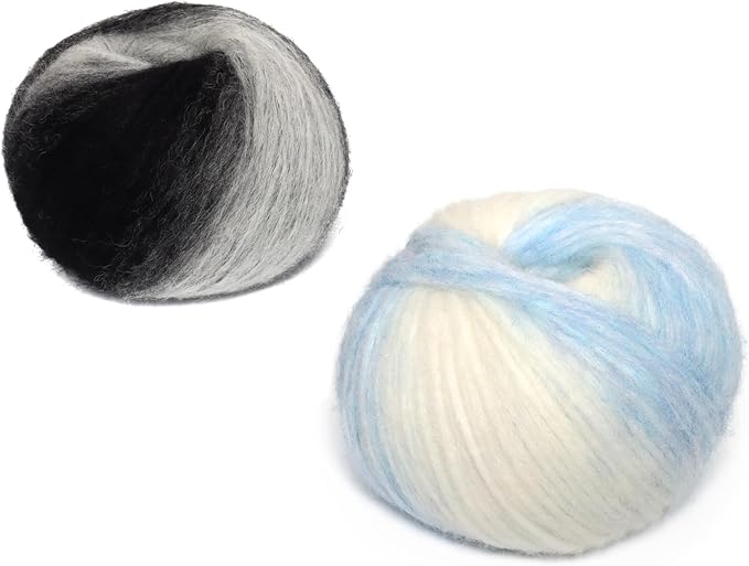 Pullu - Baby Alpaca Merino Wool Yarn Set of 3 Skeins (150 Grams) Worsted Weight - Sourced Directly from Peru - Heavenly Soft and Perfect for Knitting and Crocheting (Silver Noir)