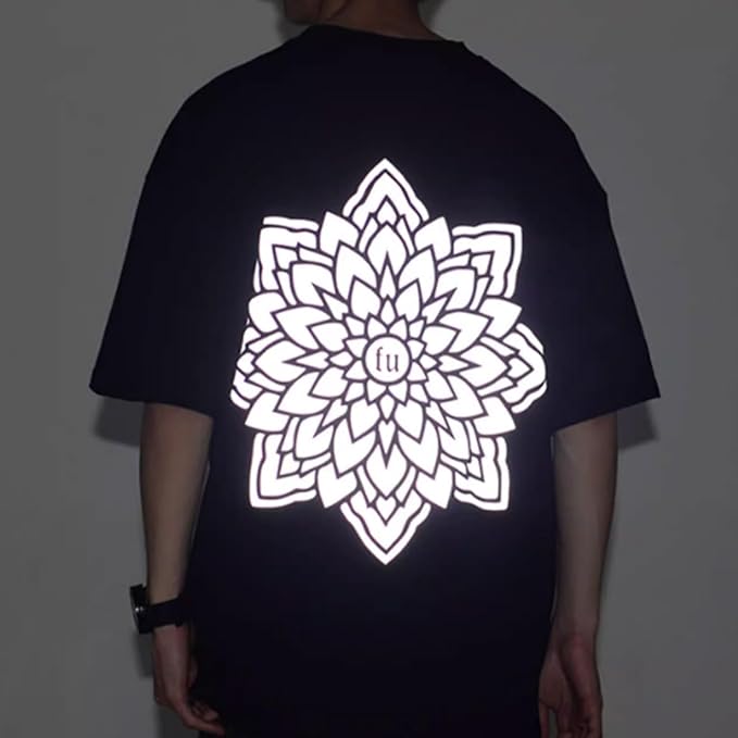 guangyintong Reflective White Heat Transfer Vinyl HTV Rolls, 12" x 8ft Reflective Iron on Vinyl for T-Shirts, White HTV Vinyl for All Cutter Machine Easy to Cut & Weed for HTV DIY Design