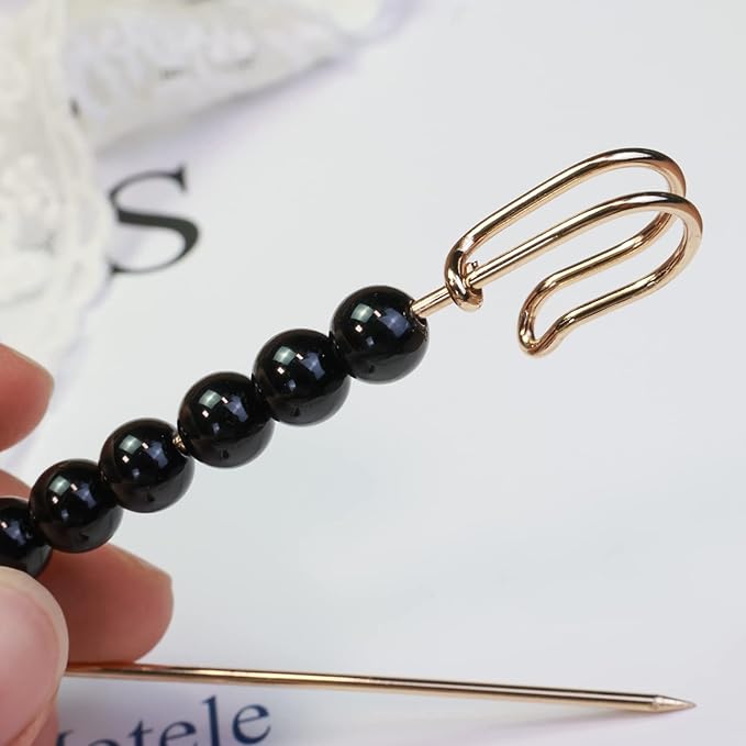 Safety Pins Assorted, Bulk Large Safety Pins with Pearls for Clothes(Pearl Brooch 10 PCS)