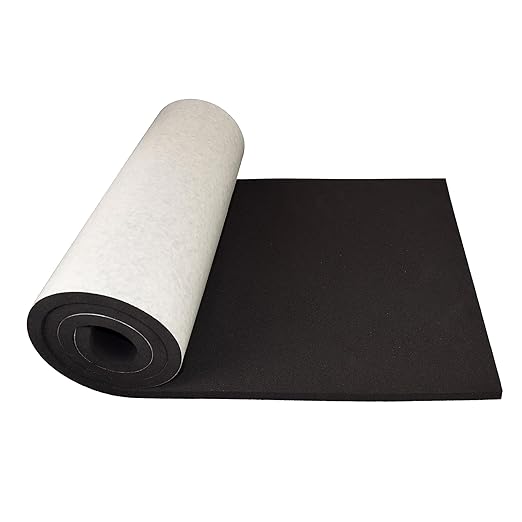 XCEL Foam Roll with Self Adhesive – Black, 60" x 16" x 1/2" Closed Cell Foam Rubber Water Resistant Padding Sheet – Home, Marine, Garage, Auto Insulation & Cosplay (Black, 60" x 16" x 1/2")
