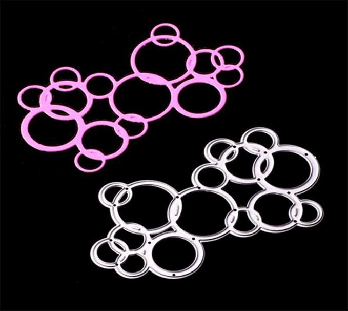 Mvchifay Cutting Dies Happy Birthday Metal Stencils Scrapbooking Tool DIY Emboss Paper Card Making (Bubble-10.3x6cm)