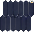 SUNWINGS Backsplash Tile for Kitchen Peel and Stick, Stone Composite Self Adhesive Tiles Long Hexagon Mosaic Wall Tile for Kitchen, 12 Inch x 11.22 Inch 10 Sheets Navy Blue
